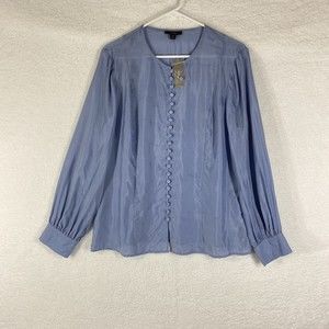 J. Crew Women's Eco Cupro Covered Button Top Size 12 BD791 - Small Defect